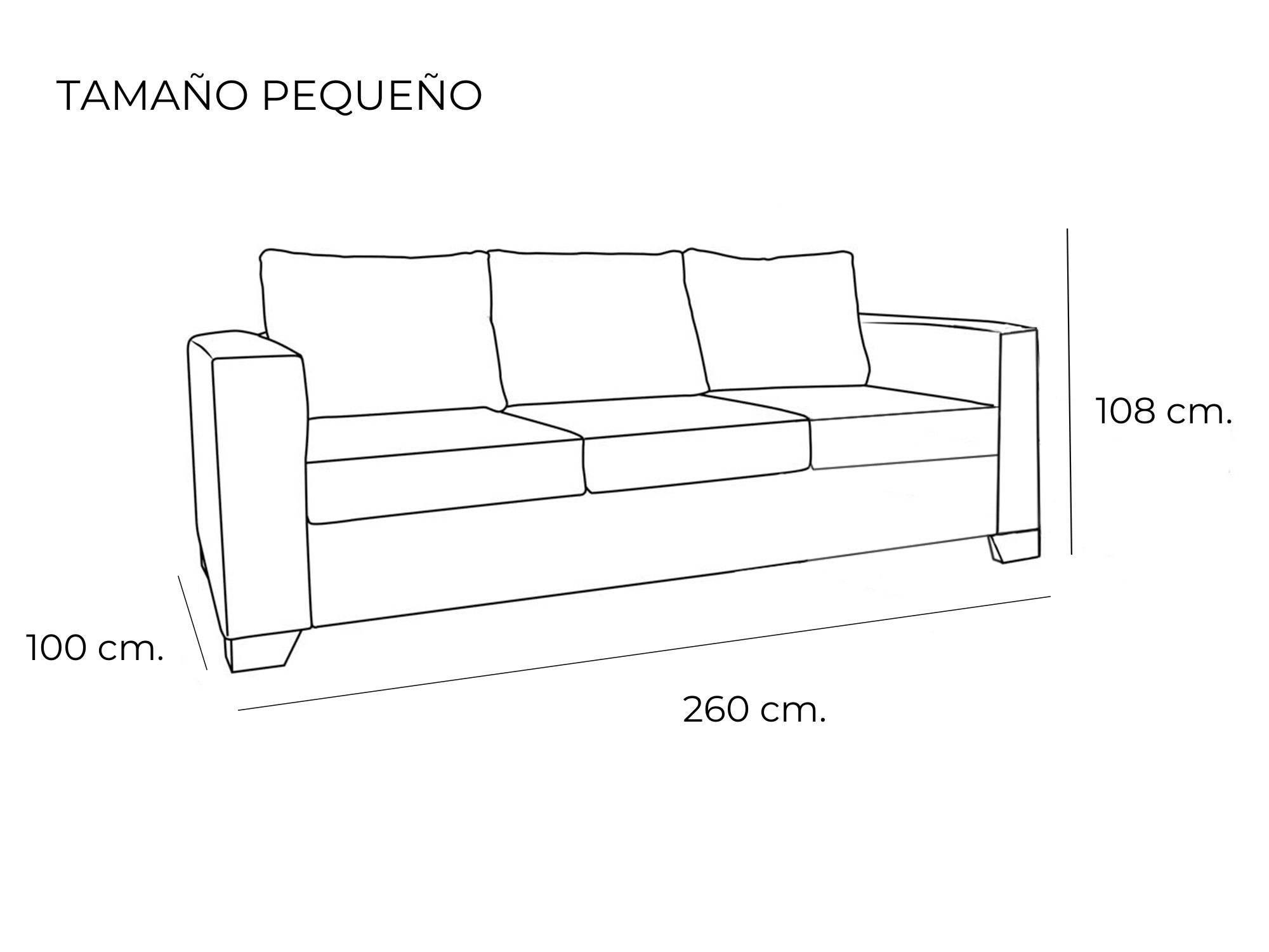 Sofá de 3 plazas con asientos extraibles modelo Charlotte de Sofass® en Alicante